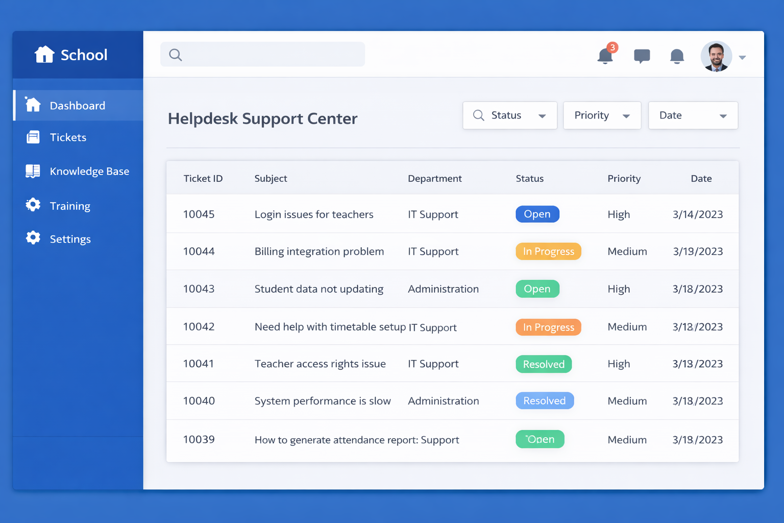 Ticket List Screenshot